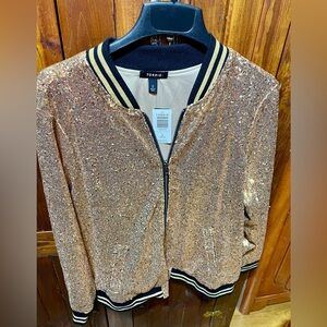 NWT NEW TORRID 2X 18-20 Gold Sequinned Jacket